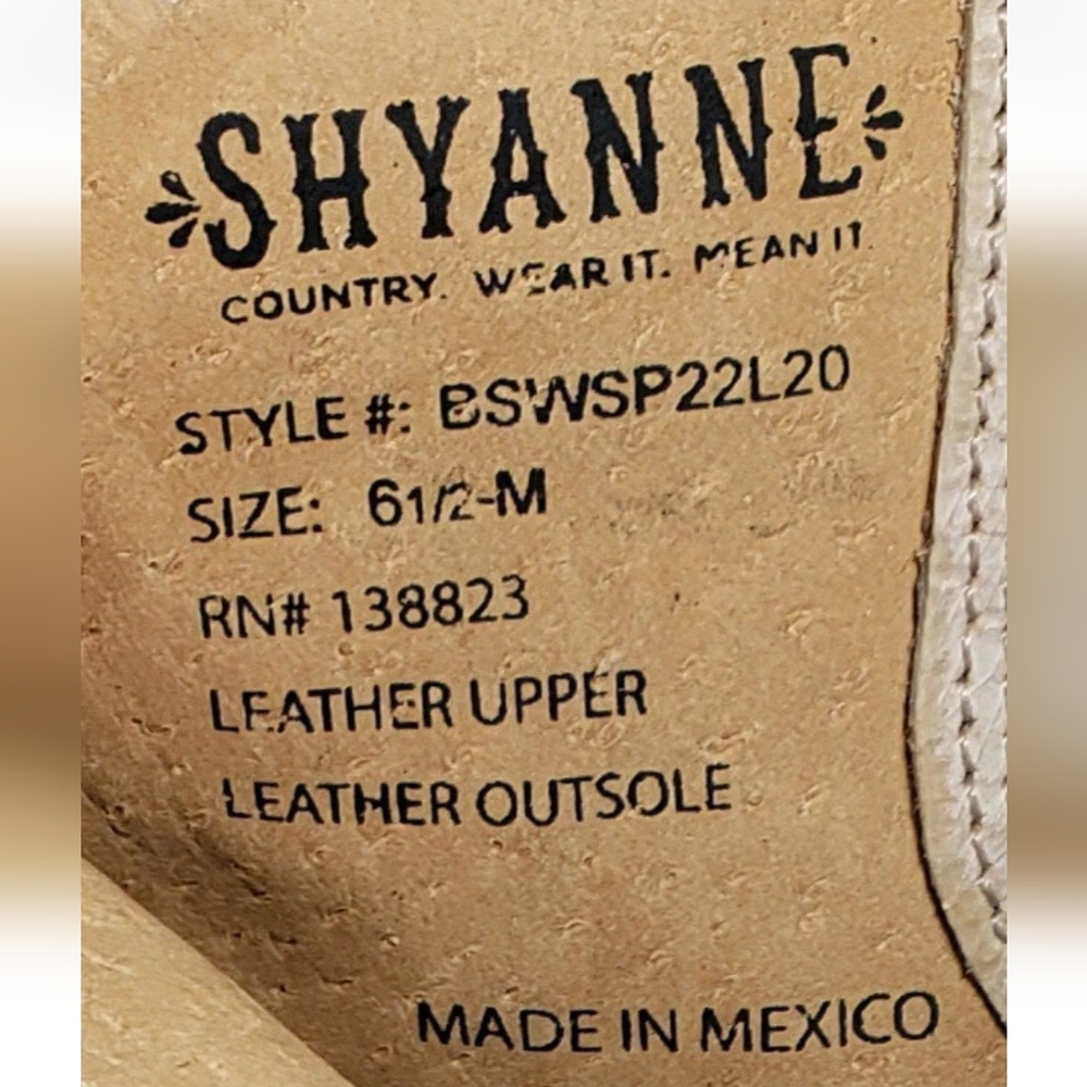 Shyanne Cowboy Boots, Cowgirl Western Wedding Cream Leather Boots, 6.5 *NEW* - Picture 2 of 12